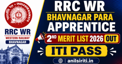 RRC WR Bhavnagar Para Apprentice 2nd Merit list 2026 Out