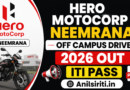 Hero MotoCorp Neemrana Off Campus Drive 2026 Out
