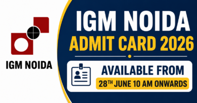 IGM Noida Admit Card 2026, IGM Exam Date 2026 Out