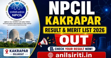 NPCIL KAKRAPAR Result Merit list 2026 Out