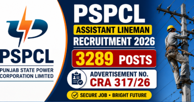 PSPCL Assistant Lineman Recruitment 2026 – 3289 Posts