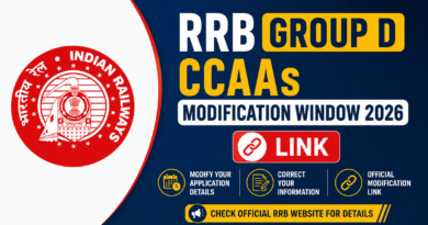 RRB Group D CCAAs Modification Window 2026 Link
