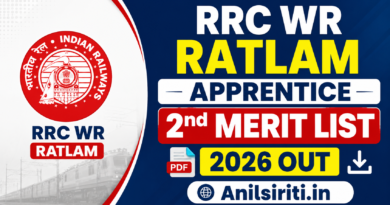 RRC WR Ratlam Apprentice 2nd Merit list pdf 2026 Out