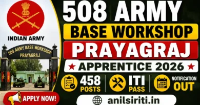 508 army Base workshop prayagraj apprentice 2026 out