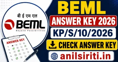 BEML Answer key 2026 released within 10 days