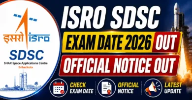 ISRO SDSC Exam Date 2026 Official notice Out