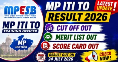 MP ITI TO Result, Cut off, merit list, score card 2026 out