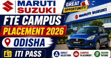 Maruti Suzuki FTE Campus Placement 2026 in Odisha
