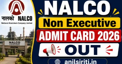 NALCO Non Executive Admit Card 2026 Out