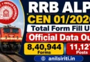 RRB ALP CEN 01/2026 total form fill up official data out