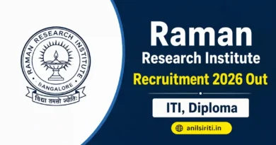 Raman Research Institute Recruitment 2026 Out