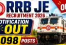 RRB JE Recruitment 2026 Out, 4098 Posts