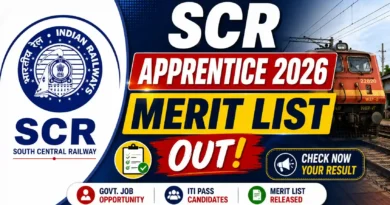 SCR Apprentice 2026 Merit list Out
