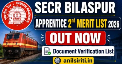 SECR Bilaspur Apprentice 2nd Merit list 2026 Out
