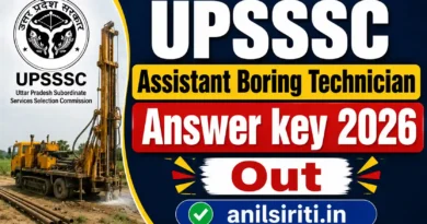 UPSSSC Assistant Boring Technician Answer key 2026 Out
