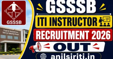 GSSSB ITI Instructor Recruitment 2026 Out