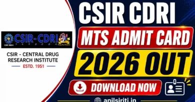 CSIR CDRI MTS Admit Card 2026 Out