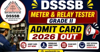 DSSSB Meter & Relay Tester Grade II Admit Card 2026 Out