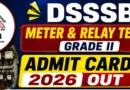 DSSSB Meter & Relay Tester Grade II Admit Card 2026 Out