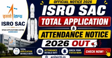 ISRO SAC total application and attendance notice 2026 Out
