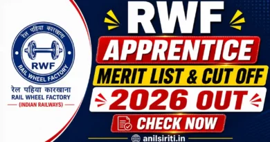 RWF Apprentice Merit list and cut off 2026 Out