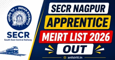 SECR Nagpur Apprentice Meirt list 2026 Out