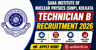 SINP Kolkata Technician B Recruitment 2026