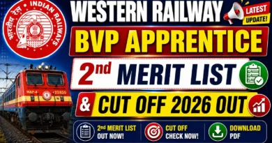 Western Railway BVP Apprentice 2nd Merit list and Cut off 2026 out