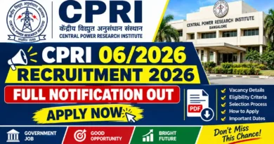 CPRI Recruitment 2026 Full Notification Out