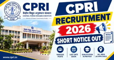 CPRI Recruitment 2026 Short Notice Out