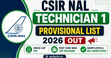 CSIR NAL Technician 1 Provisional List 2026 Out