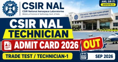 CSIR NAL Technician Admit Card 2026 Out