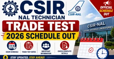 CSIR NAL Technician Trade Test 2026 Schedule out