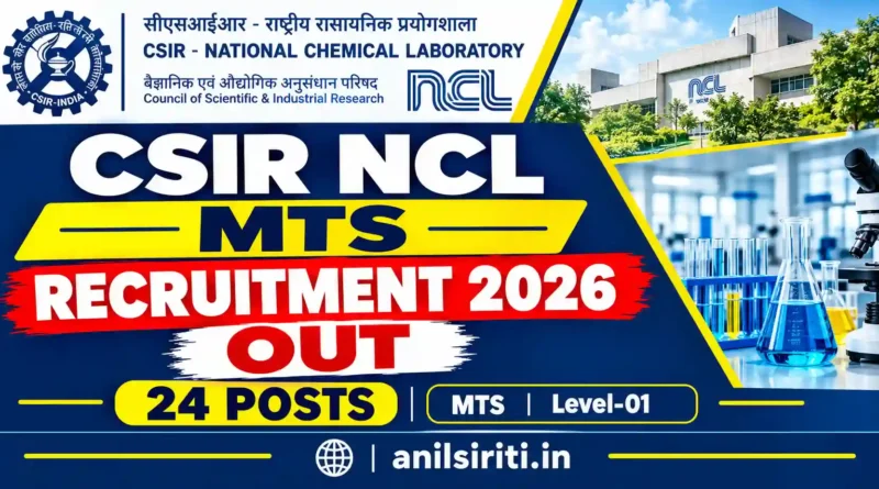 CSIR NCL MTS Recruitment 2026 Out