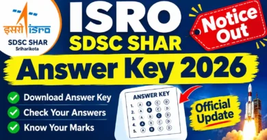 ISRO SDSC Answer key 2026 Out