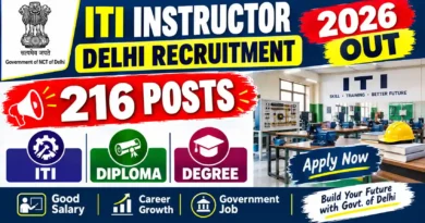 ITI Instructor Delhi Recruitment 2026 out