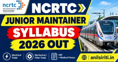 NCRTC Junior Maintainer Syllabus 2026 Out
