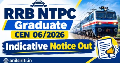 RRB NTPC Graduate CEN 06/2026 Indicative Notice Out
