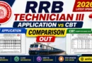 RRB Technician III Application vs CBT Comparison 2026 out