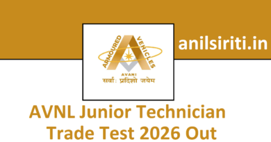AVNL Junior Technician Trade Test 2026 Out