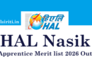 HAL Nasik Apprentice Merit list 2026 Out
