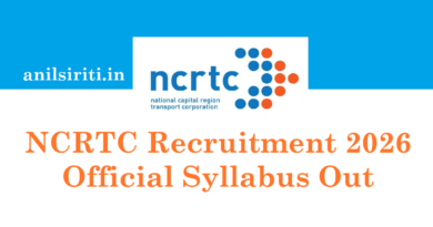 NCRTC Recruitment 2026 Official Syllabus Out
