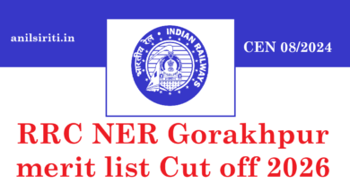 RRC NER Gorakhpur Group D DV merit list and Cut off 2026 Out CEN 8/2024