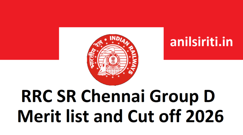RRC SR Chennai Group D Merit list and Cut off 2026 Out CEN 08/2024