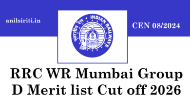 RRC WR Mumbai Group D Merit list Cut off 2026 Out CEN 8/2024
