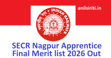SECR Nagpur Apprentice Final Merit list 2026 Out