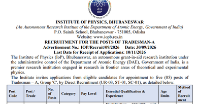 IoP Tradesman A Recruitment 2026